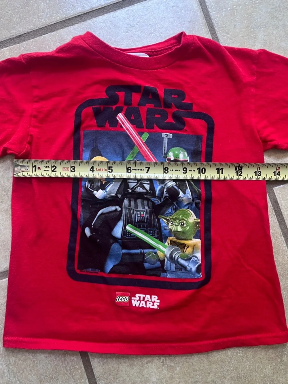 2015 Lego Star Wars Kids T Shirt XS 4/5 Darth Vader Yoda Boys Short Sleeve Tee